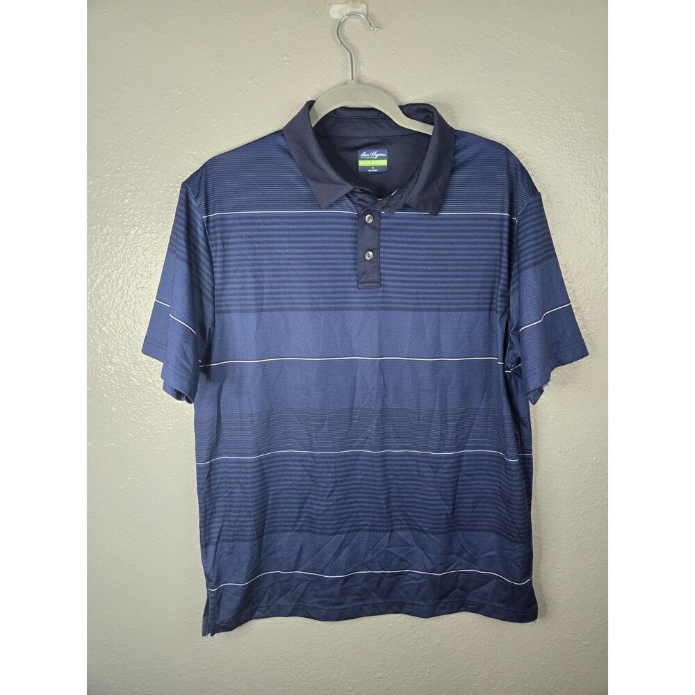 Ben Hogan Men's Navy Herringbone Performance Short Sleeve Golf Polo Size Medium - Picture 4 of 7